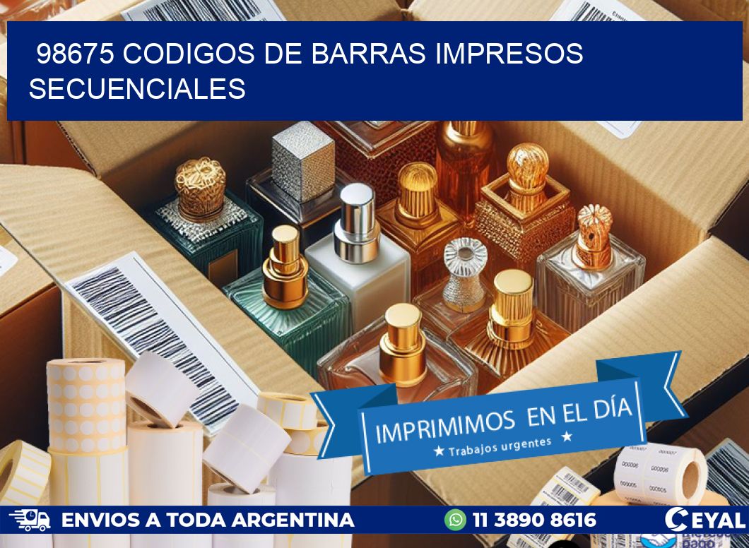 98675 codigos de barras impresos secuenciales
