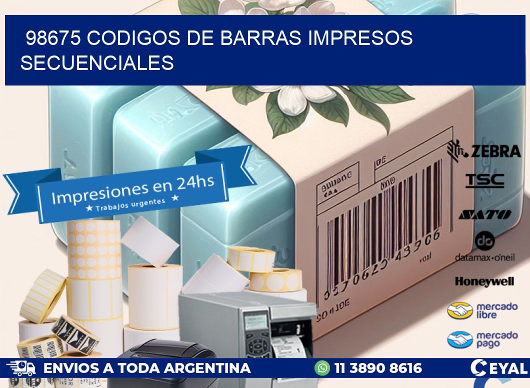 98675 codigos de barras impresos secuenciales