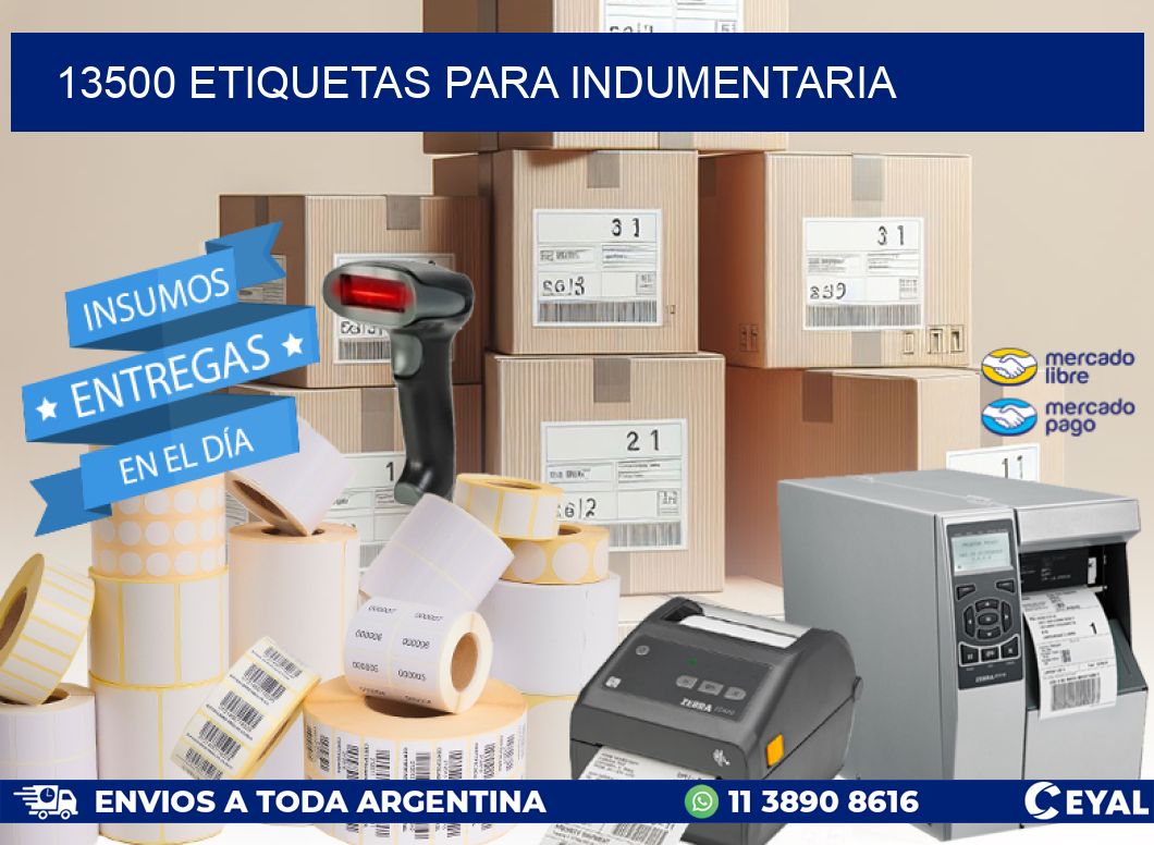 13500 ETIQUETAS PARA INDUMENTARIA