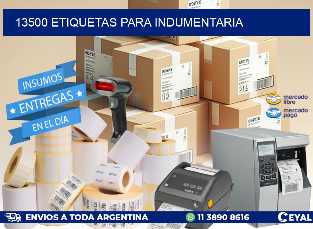 13500 ETIQUETAS PARA INDUMENTARIA