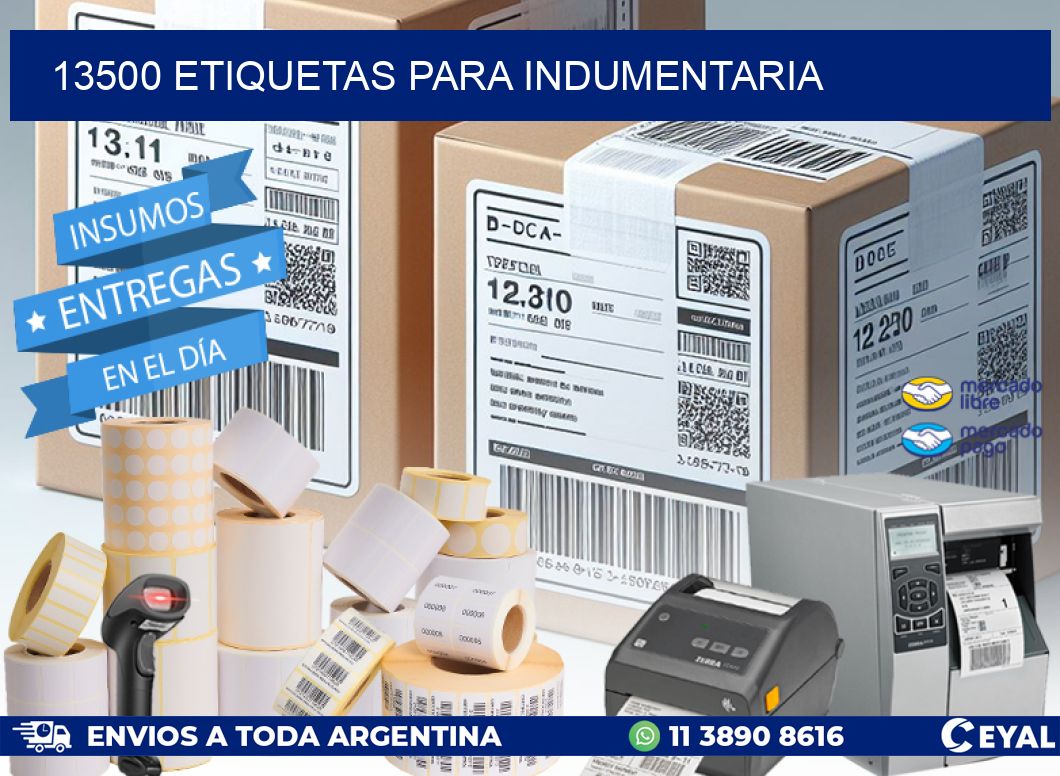 13500 ETIQUETAS PARA INDUMENTARIA