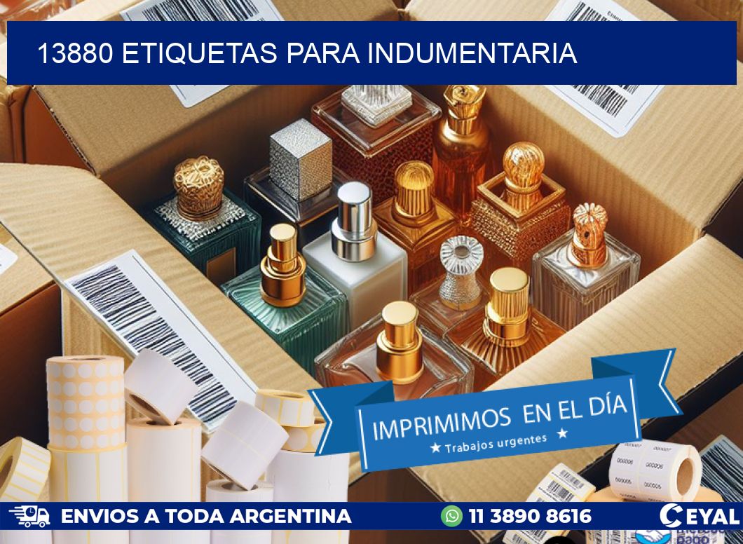 13880 ETIQUETAS PARA INDUMENTARIA