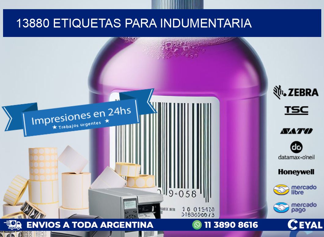 13880 ETIQUETAS PARA INDUMENTARIA
