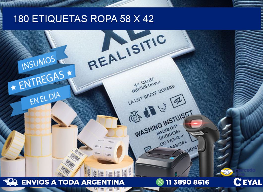 180 ETIQUETAS ROPA 58 x 42