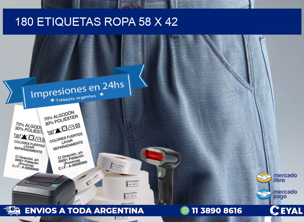 180 ETIQUETAS ROPA 58 x 42