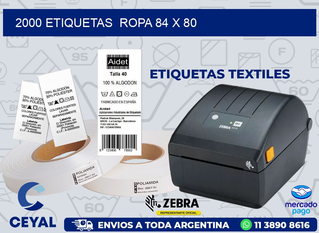 2000 ETIQUETAS ROPA 84 x 80