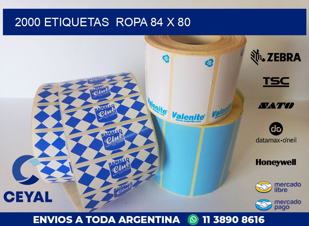 2000 ETIQUETAS ROPA 84 x 80
