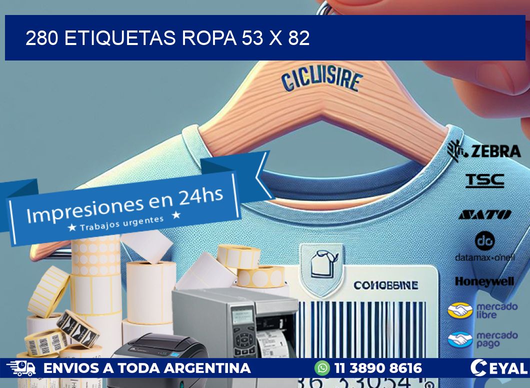 280 ETIQUETAS ROPA 53 x 82