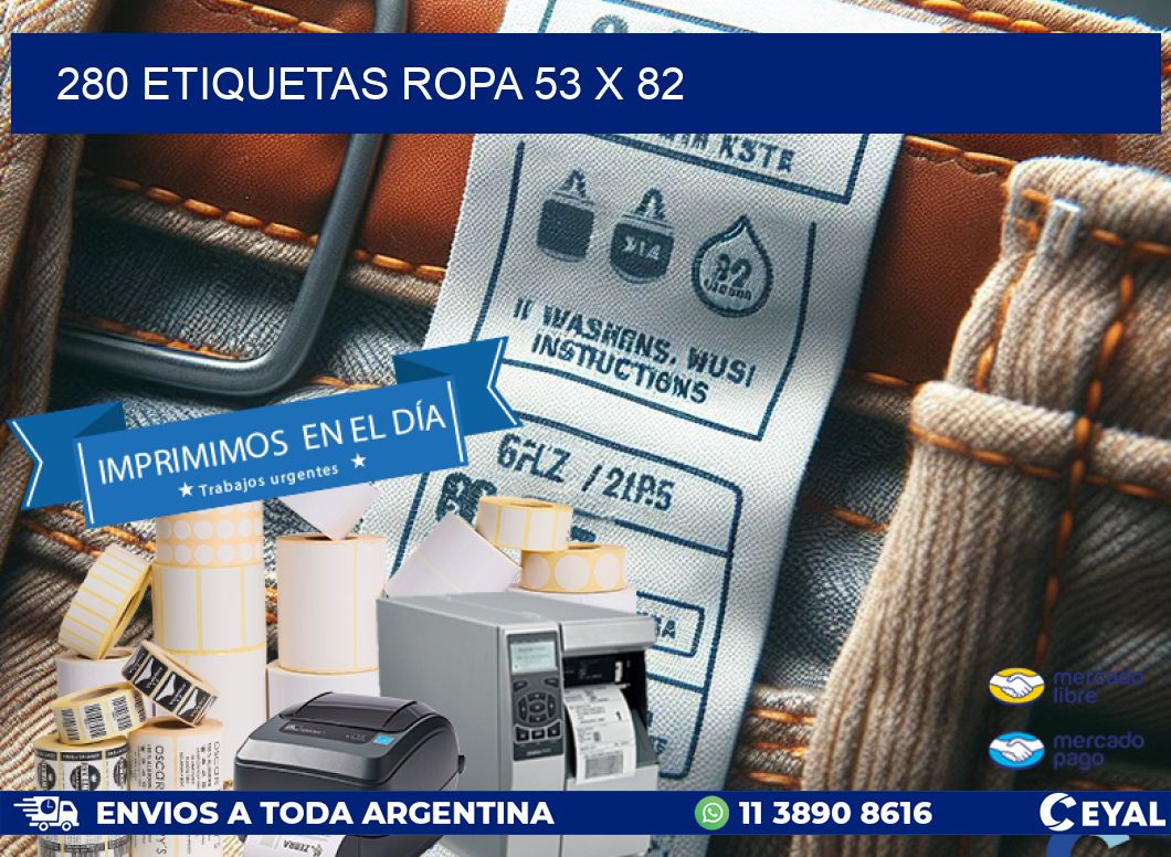 280 ETIQUETAS ROPA 53 x 82