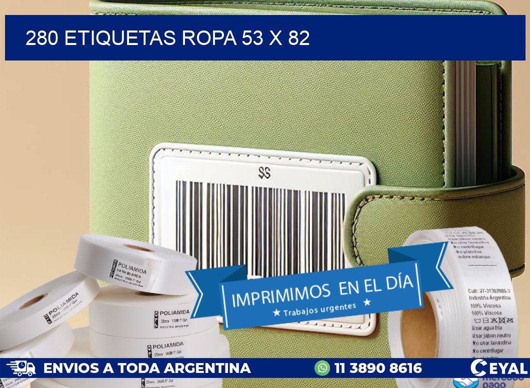 280 ETIQUETAS ROPA 53 x 82