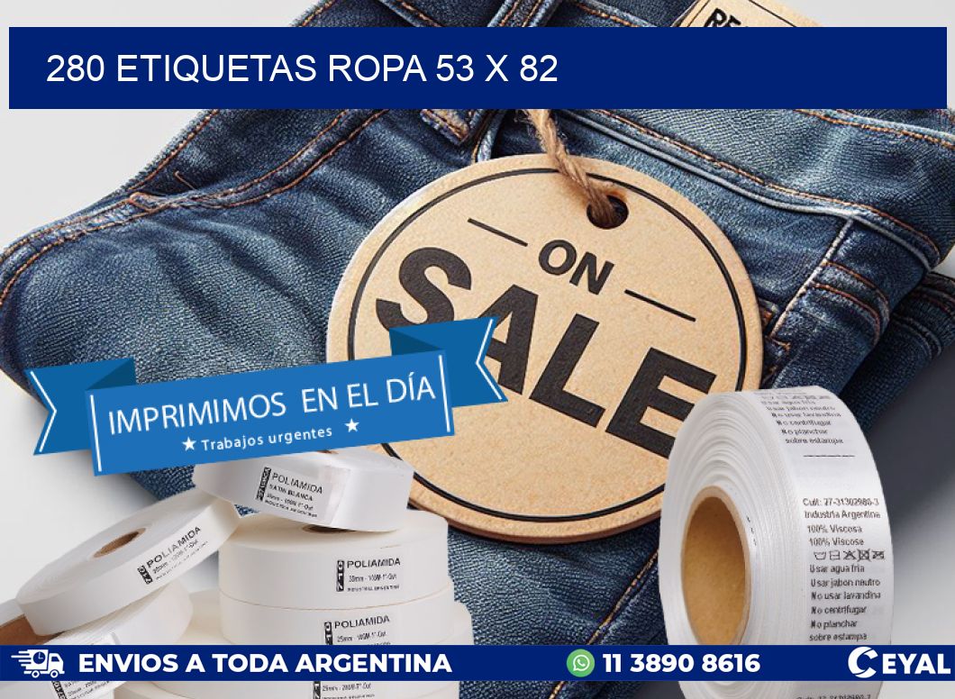 280 ETIQUETAS ROPA 53 x 82