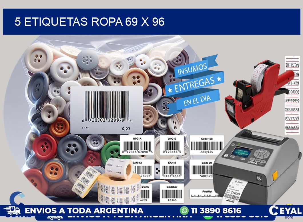 5 ETIQUETAS ROPA 69 x 96