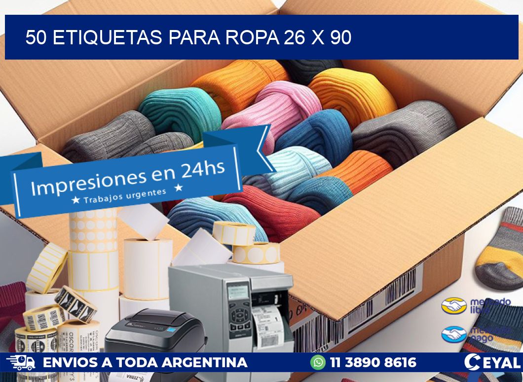 50 ETIQUETAS PARA ROPA 26 x 90