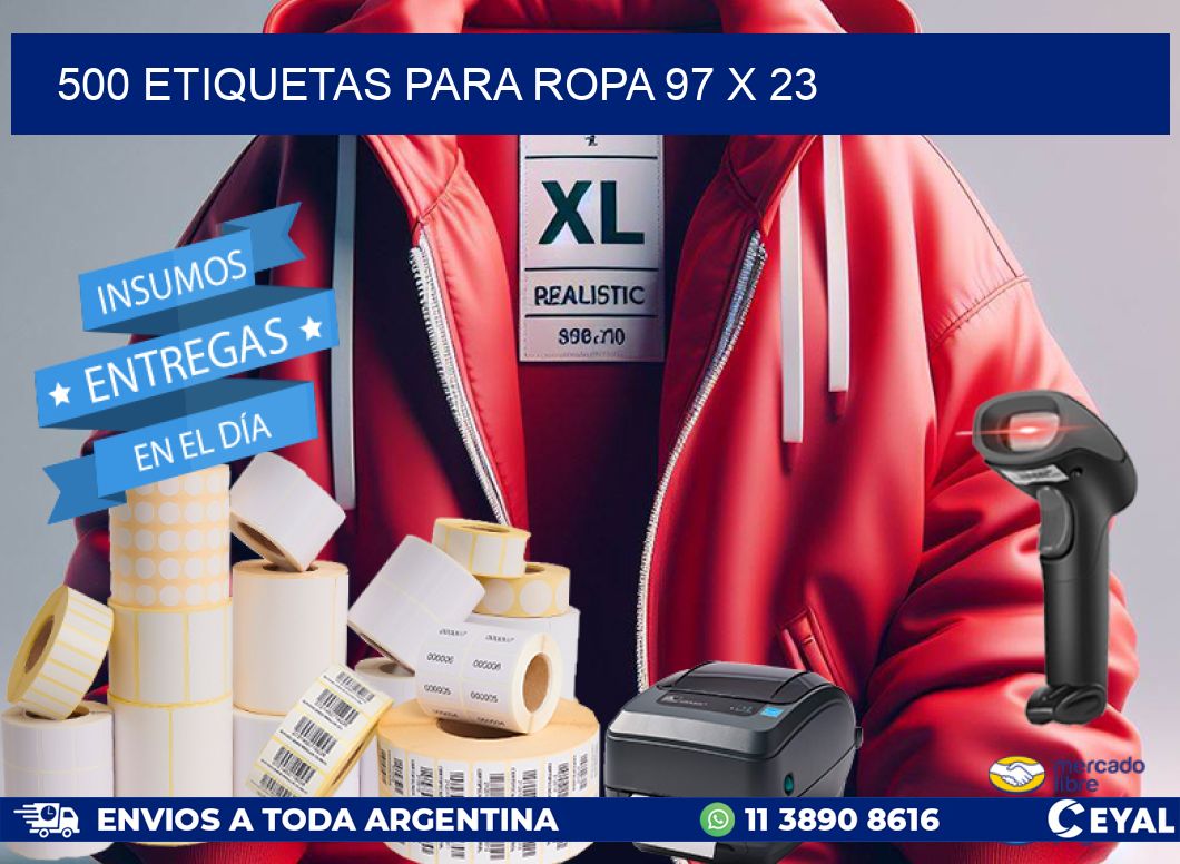 500 ETIQUETAS PARA ROPA 97 x 23