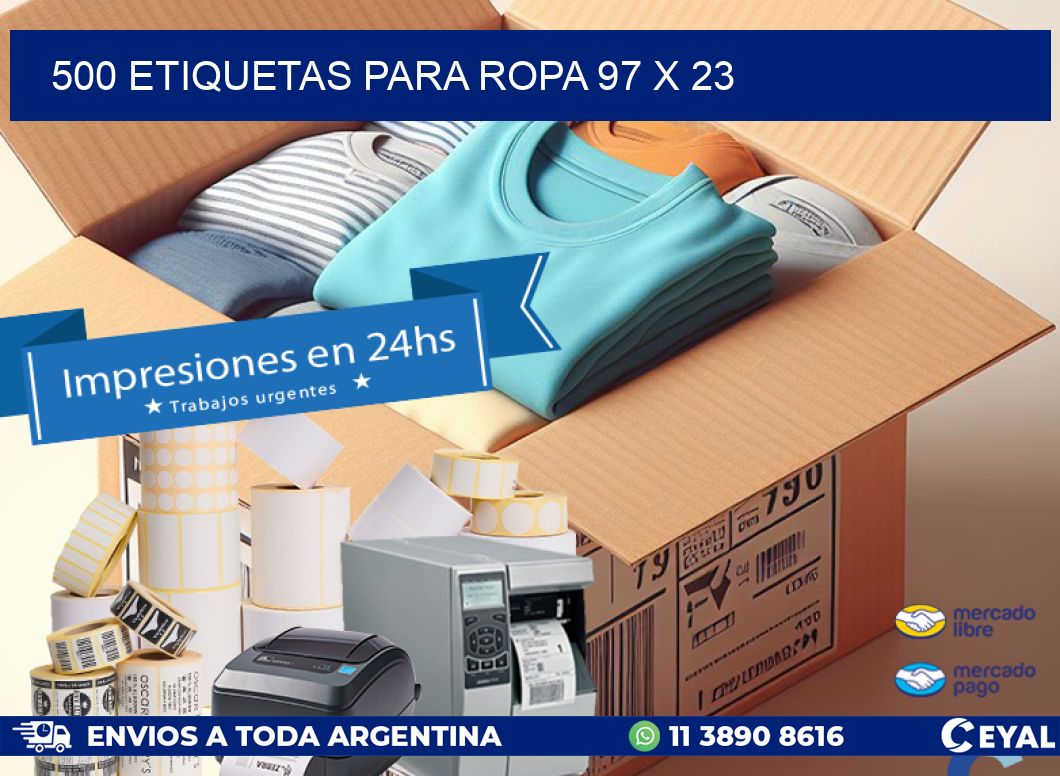 500 ETIQUETAS PARA ROPA 97 x 23