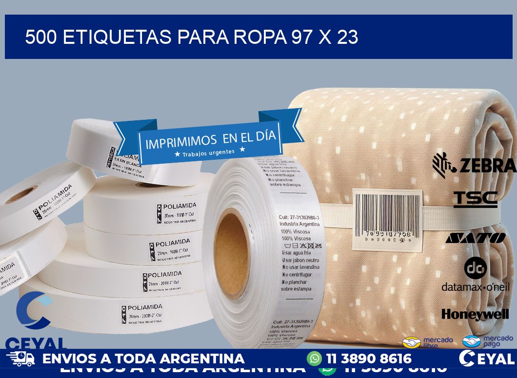 500 ETIQUETAS PARA ROPA 97 x 23