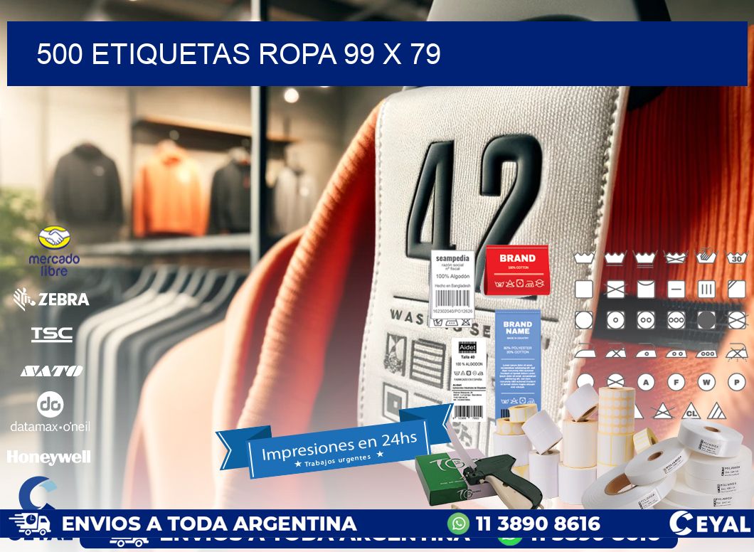 500 ETIQUETAS ROPA 99 x 79