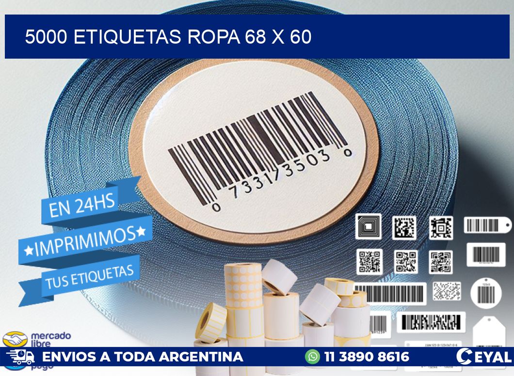 5000 ETIQUETAS ROPA 68 x 60