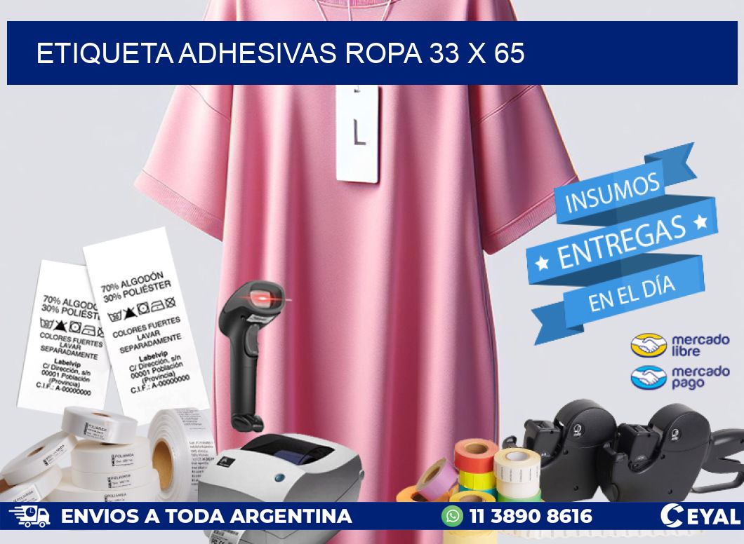 ETIQUETA ADHESIVAS ROPA 33 x 65