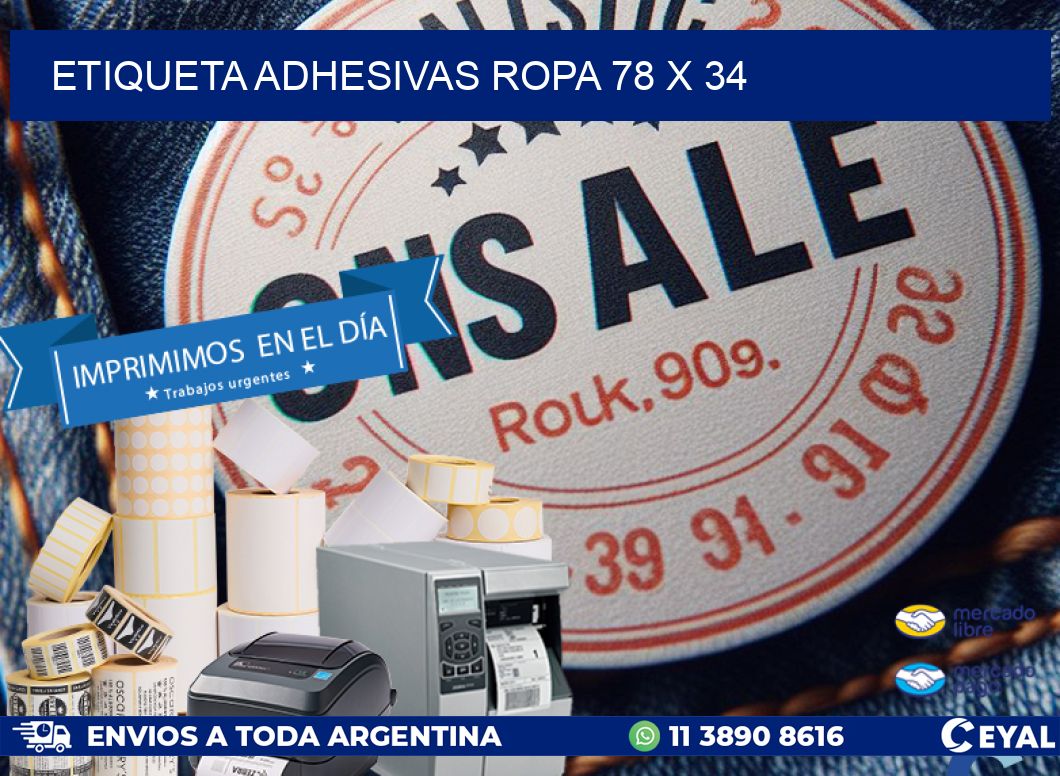 ETIQUETA ADHESIVAS ROPA 78 x 34