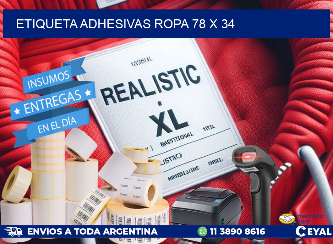 ETIQUETA ADHESIVAS ROPA 78 x 34