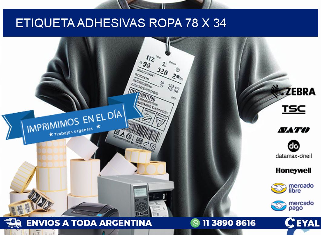 ETIQUETA ADHESIVAS ROPA 78 x 34