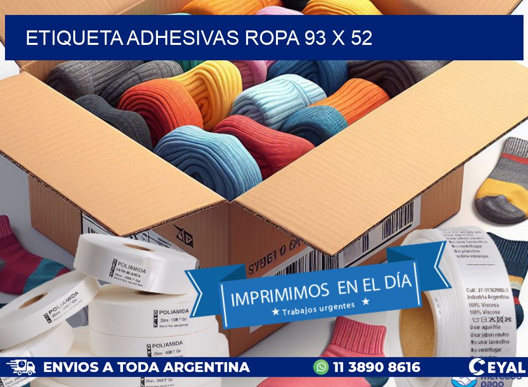 ETIQUETA ADHESIVAS ROPA 93 x 52