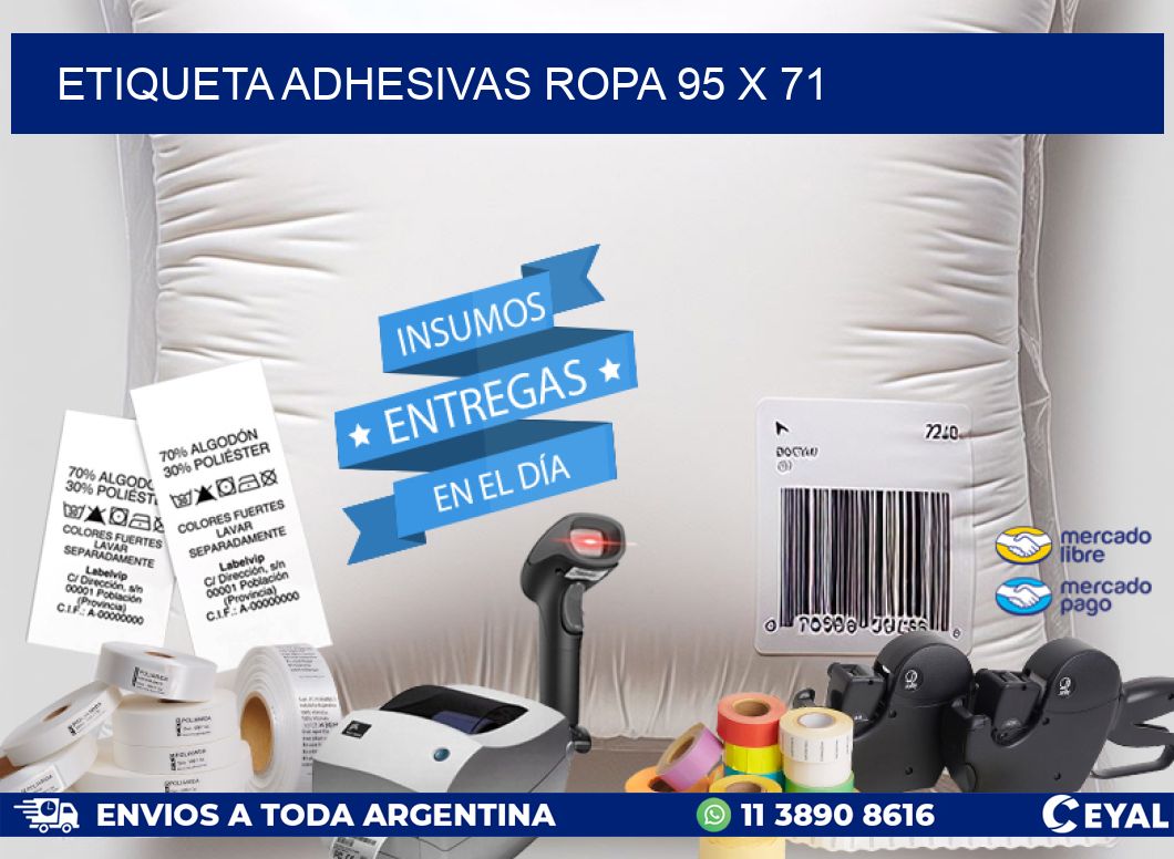 ETIQUETA ADHESIVAS ROPA 95 x 71