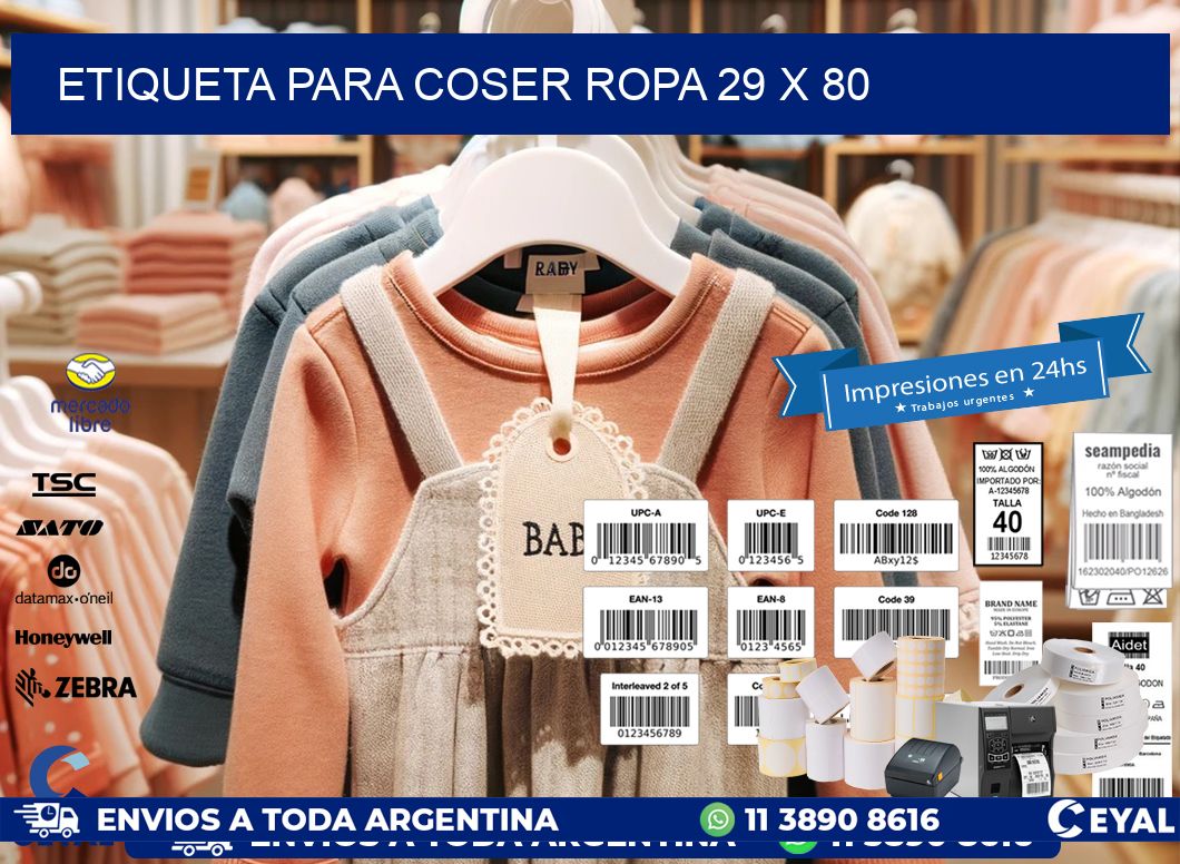 ETIQUETA PARA COSER ROPA 29 x 80