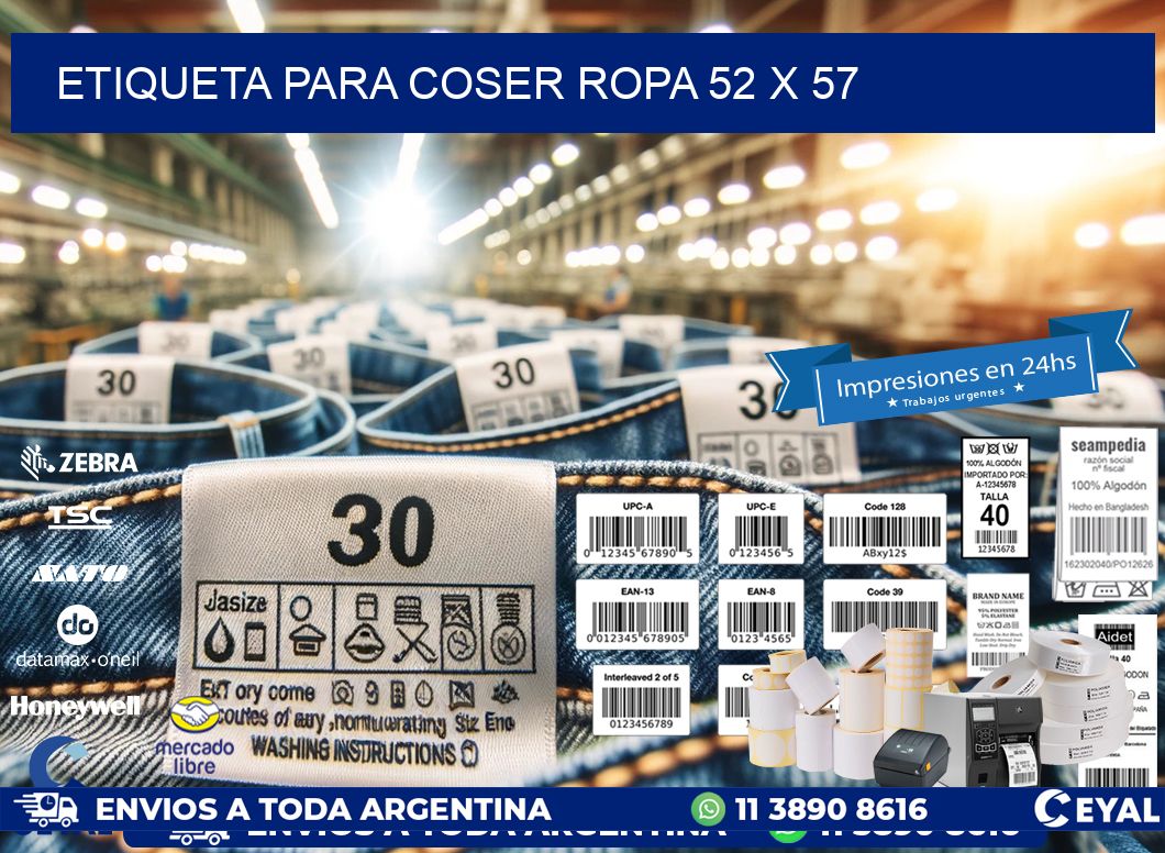 ETIQUETA PARA COSER ROPA 52 x 57