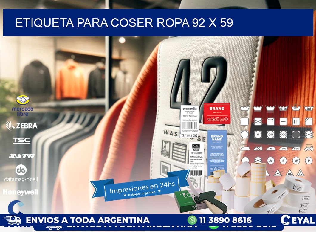 ETIQUETA PARA COSER ROPA 92 x 59