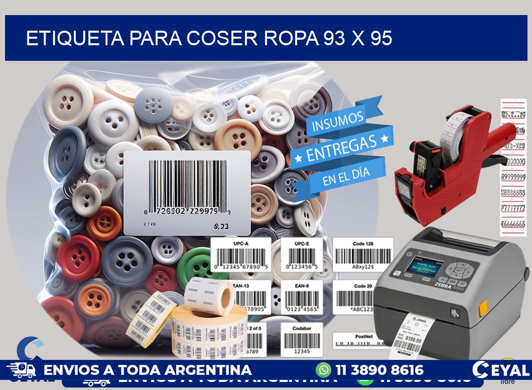 ETIQUETA PARA COSER ROPA 93 x 95