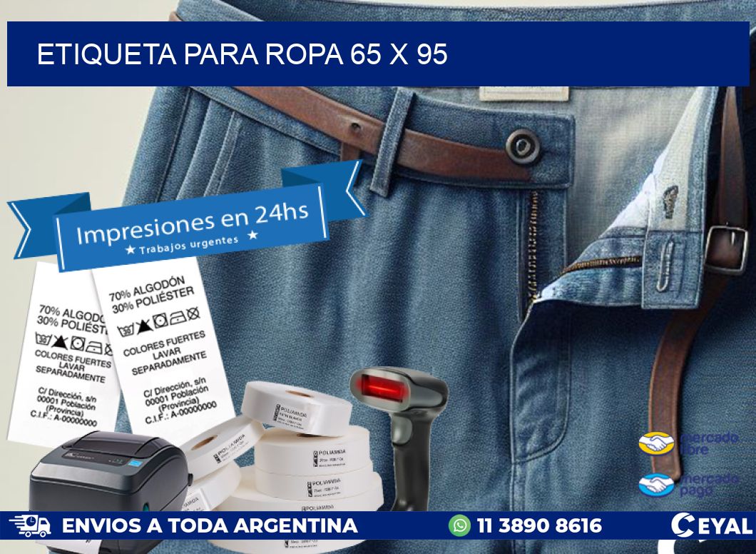 ETIQUETA PARA ROPA 65 x 95