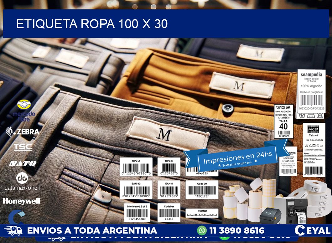 ETIQUETA ROPA 100 x 30