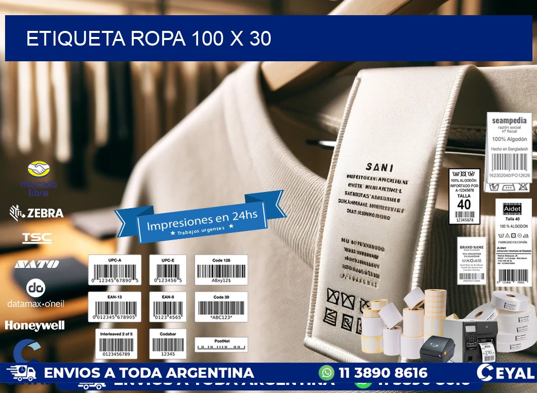ETIQUETA ROPA 100 x 30