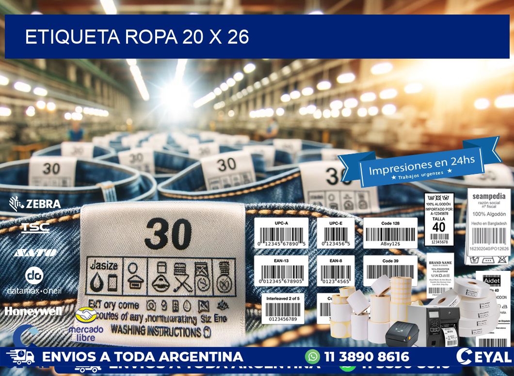 ETIQUETA ROPA 20 x 26