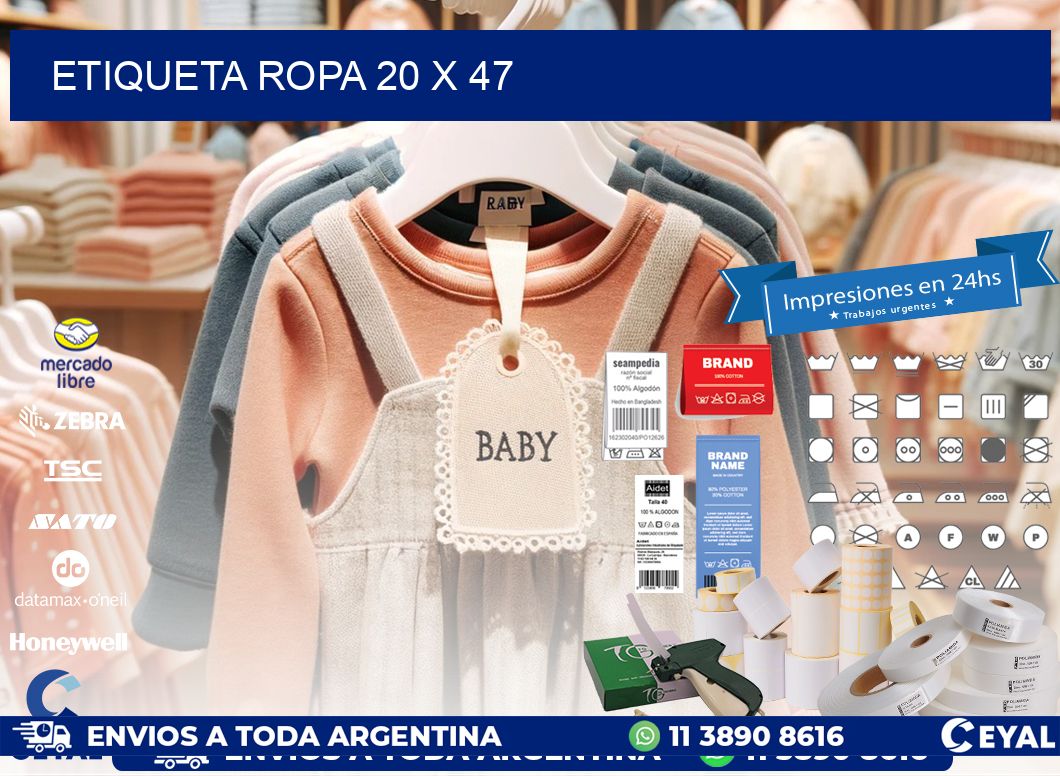 ETIQUETA ROPA 20 x 47