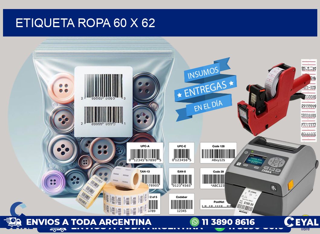 ETIQUETA ROPA 60 x 62