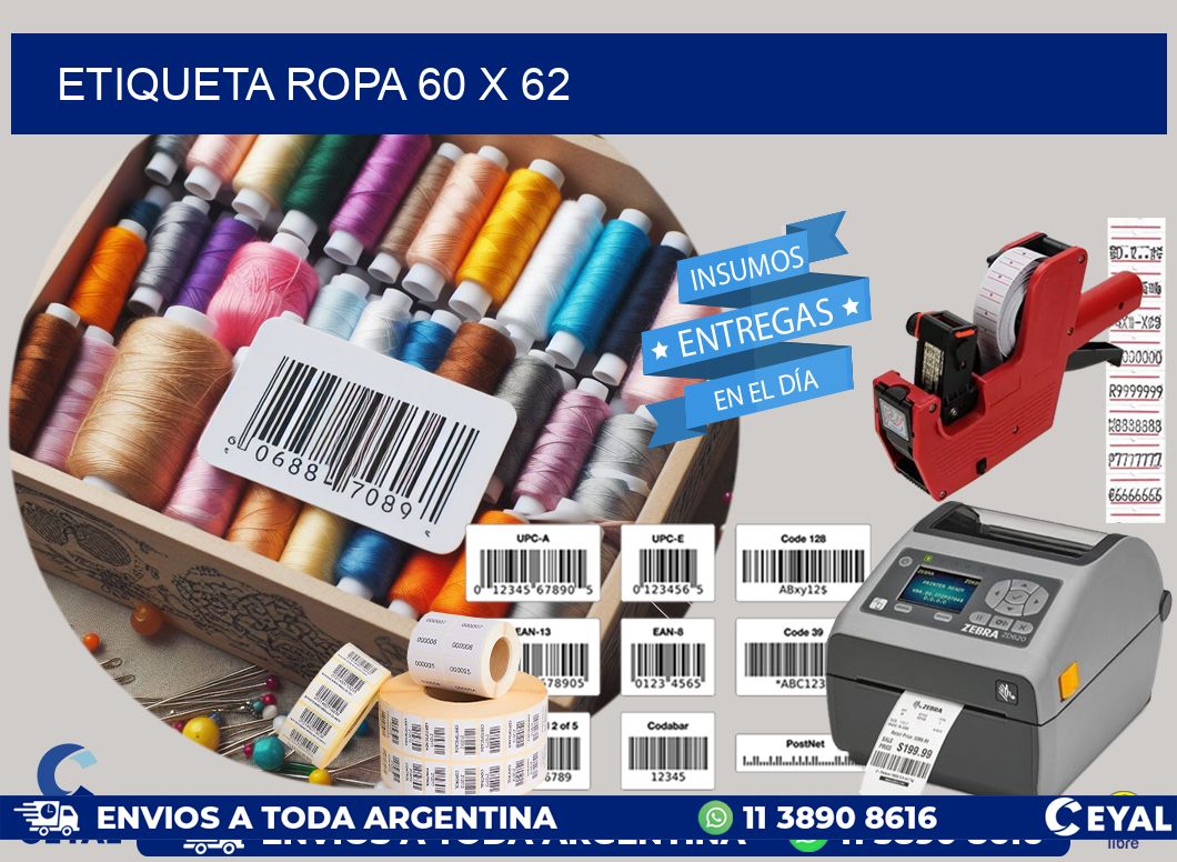 ETIQUETA ROPA 60 x 62