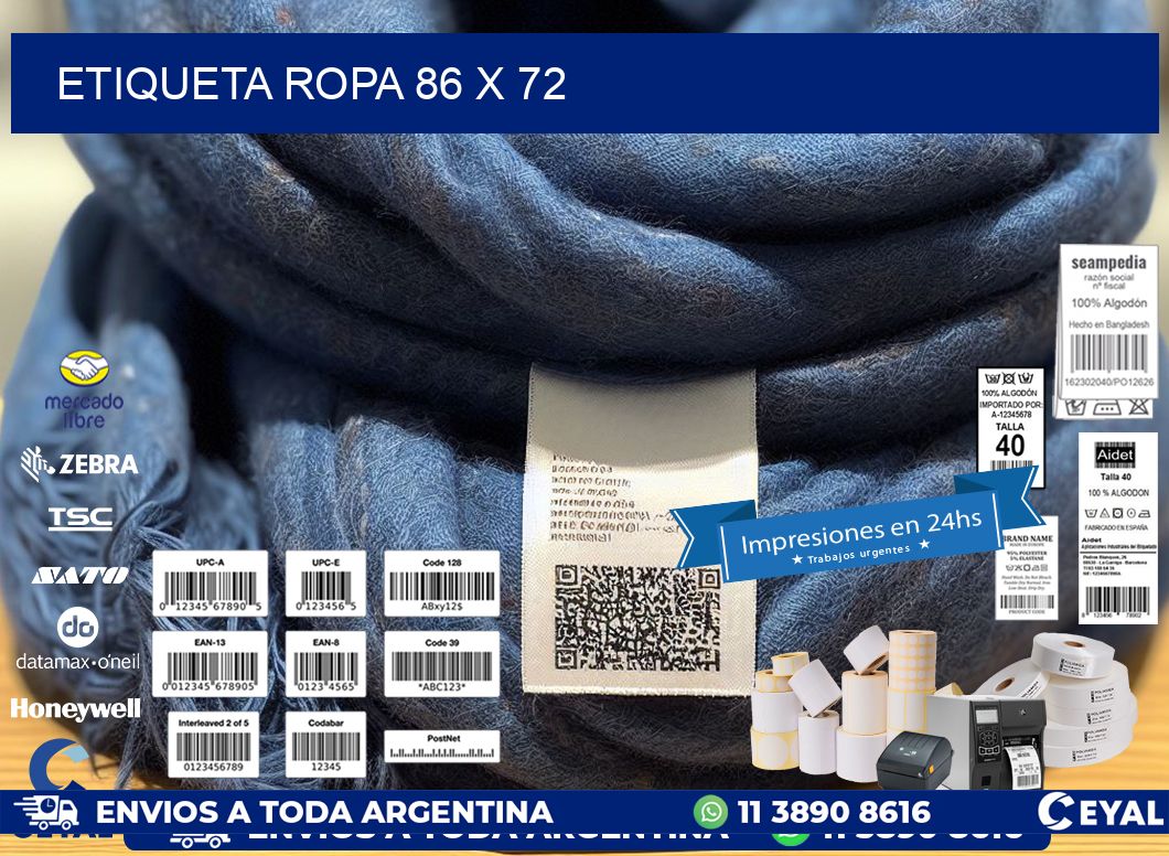 ETIQUETA ROPA 86 x 72