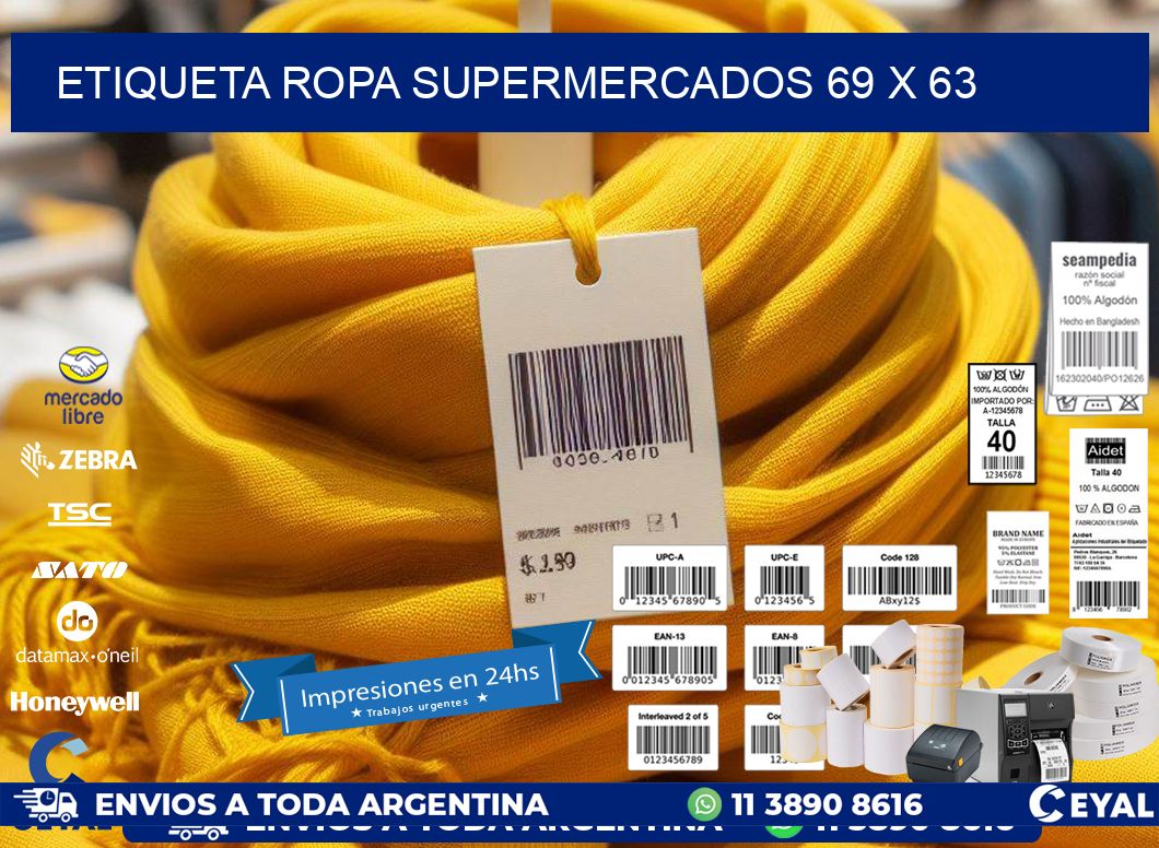 ETIQUETA ROPA SUPERMERCADOS 69 x 63