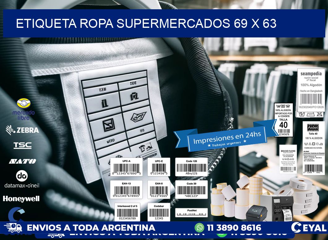 ETIQUETA ROPA SUPERMERCADOS 69 x 63