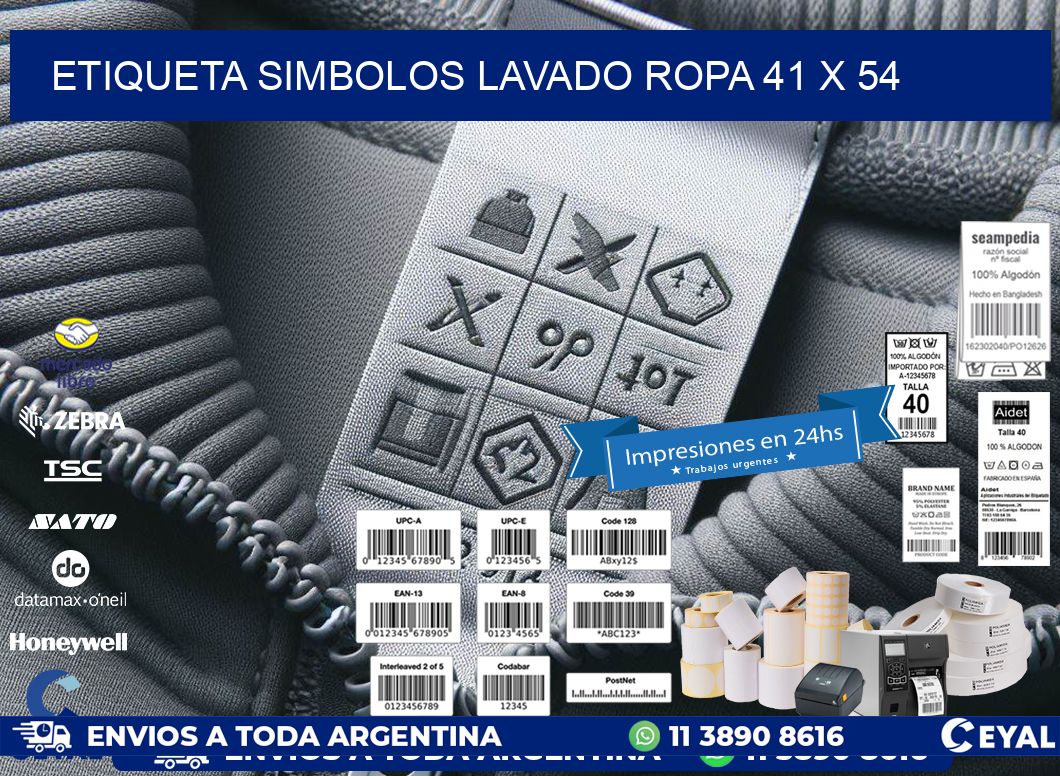 ETIQUETA SIMBOLOS LAVADO ROPA 41 x 54