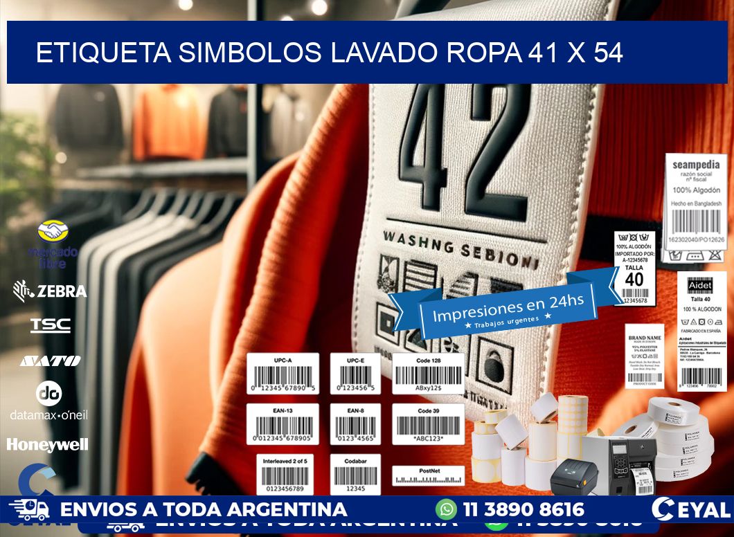 ETIQUETA SIMBOLOS LAVADO ROPA 41 x 54