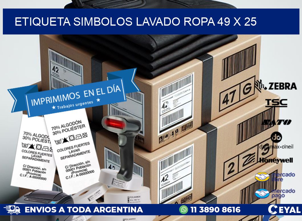 ETIQUETA SIMBOLOS LAVADO ROPA 49 x 25