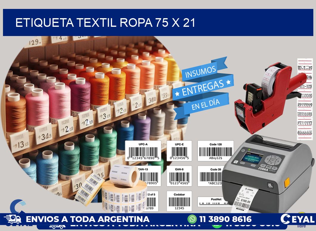 ETIQUETA TEXTIL ROPA 75 x 21