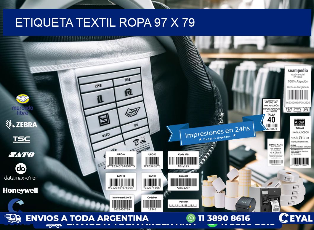 ETIQUETA TEXTIL ROPA 97 x 79