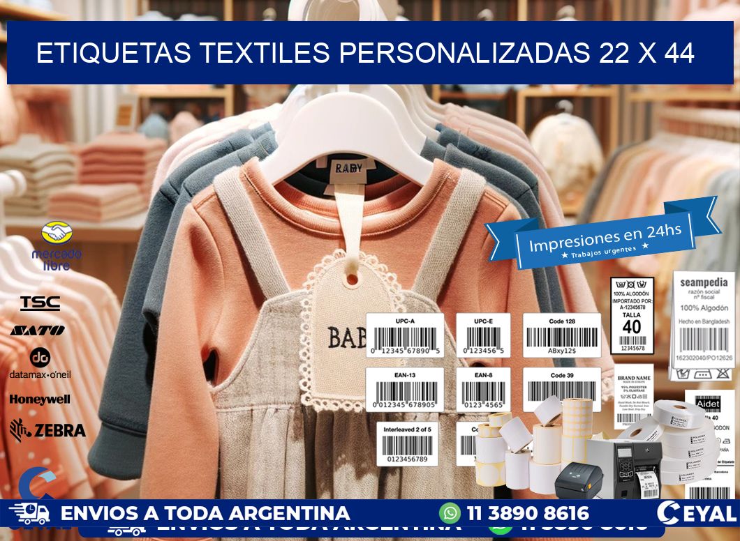 ETIQUETAS TEXTILES PERSONALIZADAS 22 x 44