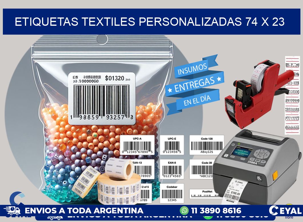 ETIQUETAS TEXTILES PERSONALIZADAS 74 x 23