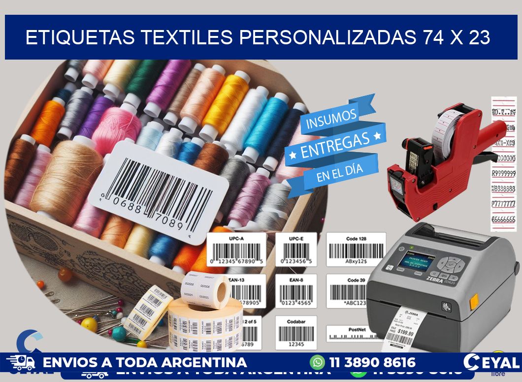 ETIQUETAS TEXTILES PERSONALIZADAS 74 x 23